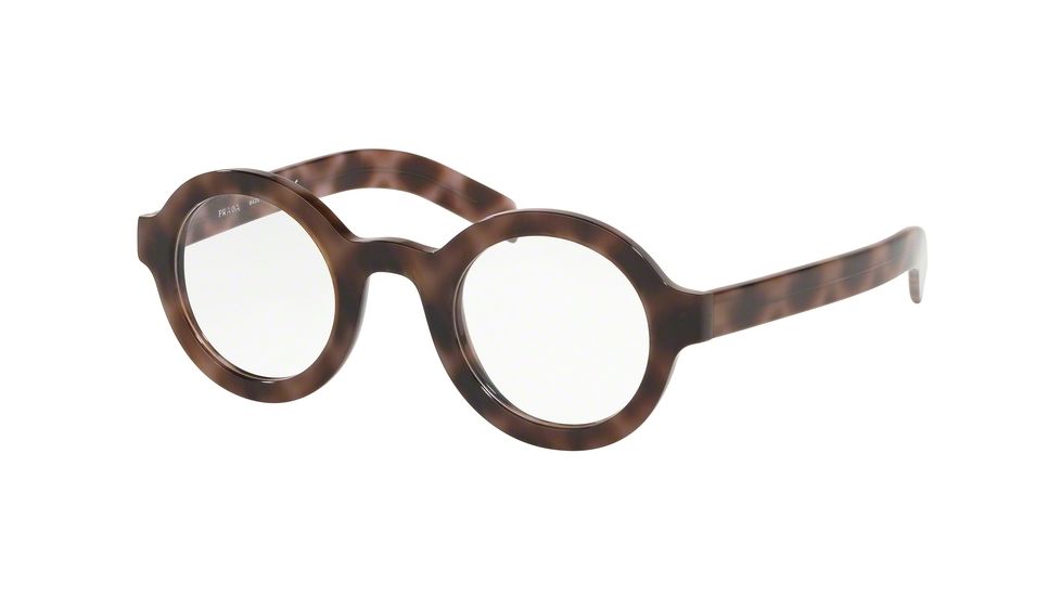 Prada CONCEPTUAL PR01XV Progressive Prescription Eyeglasses, 43mm, Spotted Dark Brown, PR01XV-5201O1-43-PRO