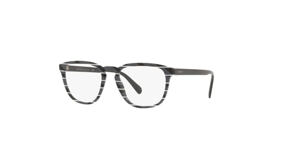Prada CONCEPTUAL PR09VVF Eyeglass Frames 3181O1-52 - Striped Grey White