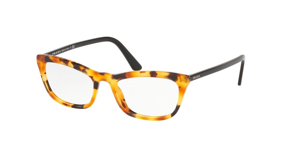 Prada CONCEPTUAL PR10VV Eyeglass Frames UF31O1-52 - Orange Havana