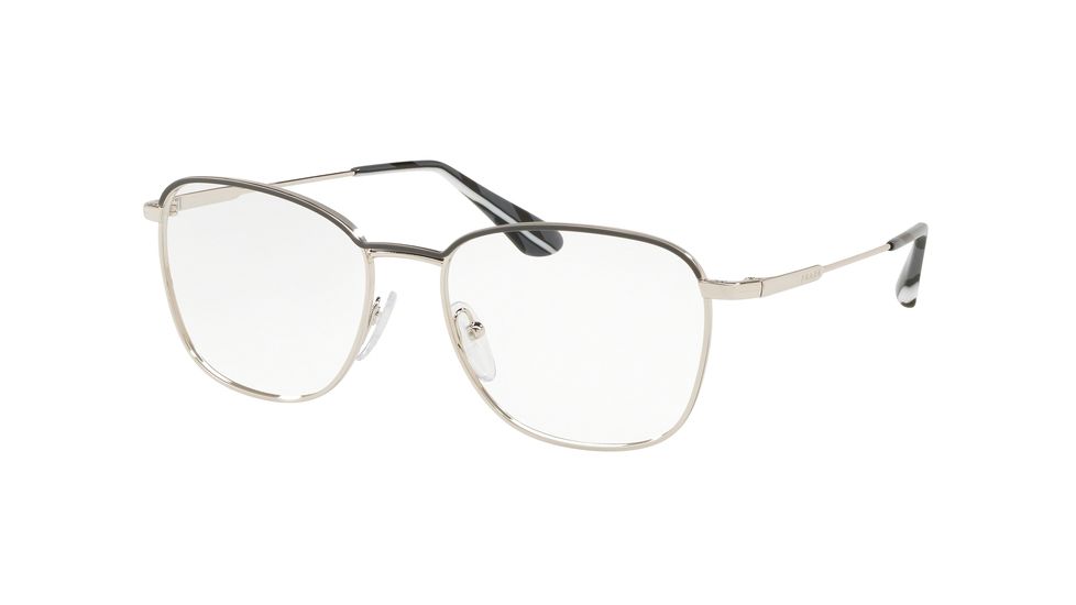 Prada CONCEPTUAL PR57VV Progressive Prescription Eyeglasses, 52mm, Gunmetal/Silver, PR57VV-3291O1-52-PRO