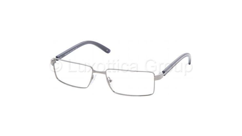 Prada Eyeglasses PR65LV with No-Line Progressive Rx Prescription Lenses 5AV1O1-5316 - Gunmetal 