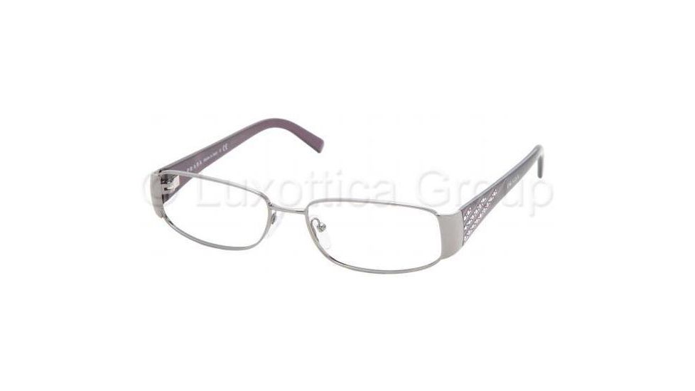 Prada Eyeglasses PR68LV with Rx Prescription Lenses 5AV1O1-5116 - Shiny Gun Metal 