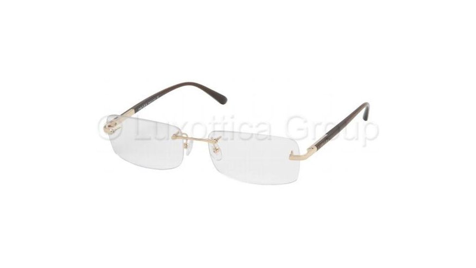 Prada Eyeglasses PR69LV with Lined Bifocal Rx Prescription Lenses 5AK1O1-5516 - Shiny Gold 