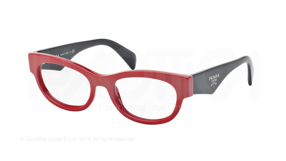 Prada HANDBAG LOGO PR13QV Eyeglass Frames SMN1O1-52 - Red Frame