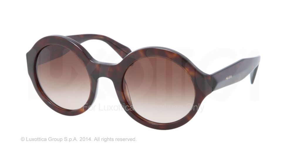Prada JOURNAL PR06QS Single Vision Prescription Sunglasses PR06QS-2AU6S1-51 - Lens Diameter 51 mm, Frame Color Havana