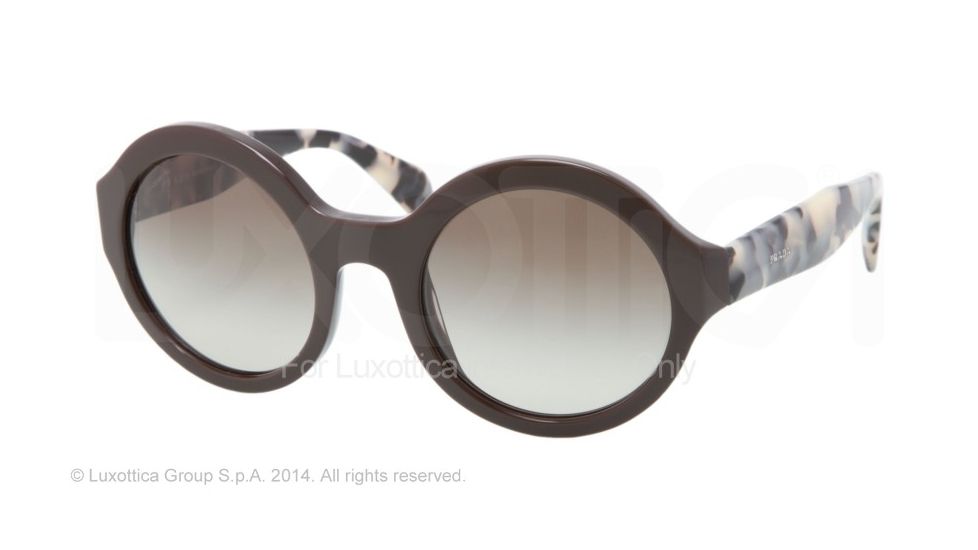 Prada JOURNAL PR06QS Single Vision Prescription Sunglasses PR06QS-DHO4M1-51 - Lens Diameter 51 mm, Frame Color Dark Brown