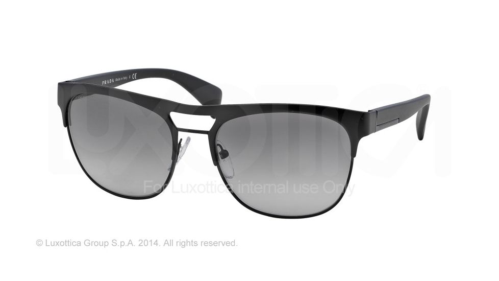 Prada L METAL PR52QS Progressive Prescription Sunglasses PR52QS-1BO3M1-57 - Lens Diameter 57 mm, Frame Color Matte Black/Black