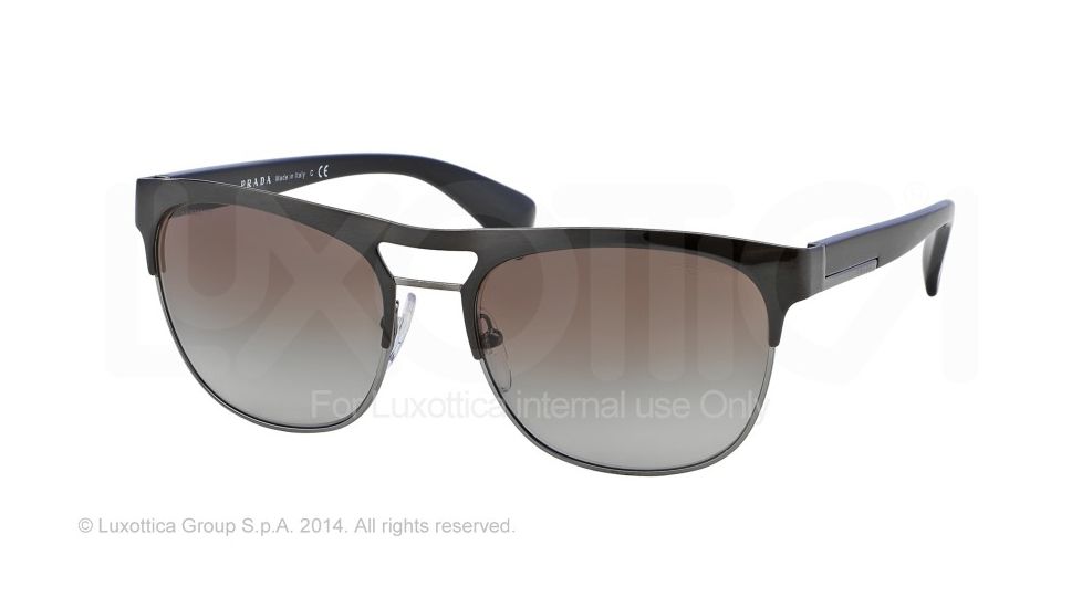 Prada L METAL PR52QS Progressive Prescription Sunglasses PR52QS-SL34M1-57 - Lens Diameter 57 mm, Frame Color Brushed Black