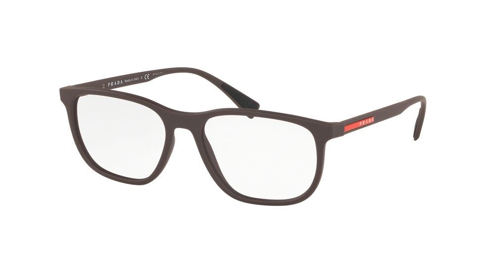 Prada LIFESTYLE PS05LV Prescription Eyeglasses, 53mm, Brown Rubber, PS05LV-VYY1O1-53-SV