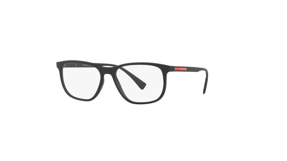 Prada LIFESTYLE PS05LV Prescription Eyeglasses, 53mm, Black Rubber, PS05LV-DG01O1-53-SV
