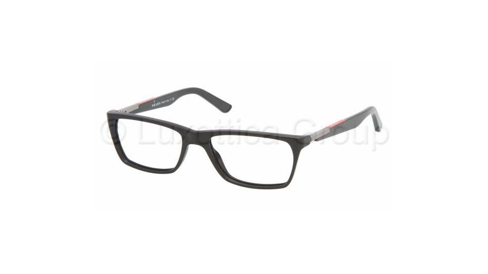 Prada Linea Rosa PS 01BV Eyeglasses Styles - Black Frame w/Non-Rx 52 mm Diameter Lenses, 1AB1O1-5216