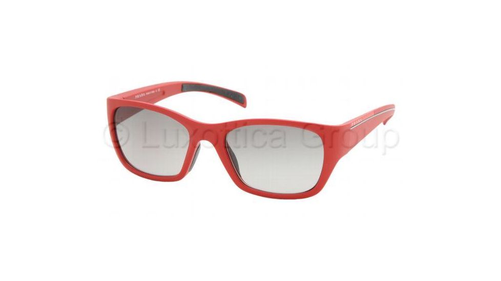 Prada Linea Rosa PS07IS Progressive Sunglasses - Matte Red Gray Gradient Frame / 53 mm Prescription Lenses, ZVI3M1-5319