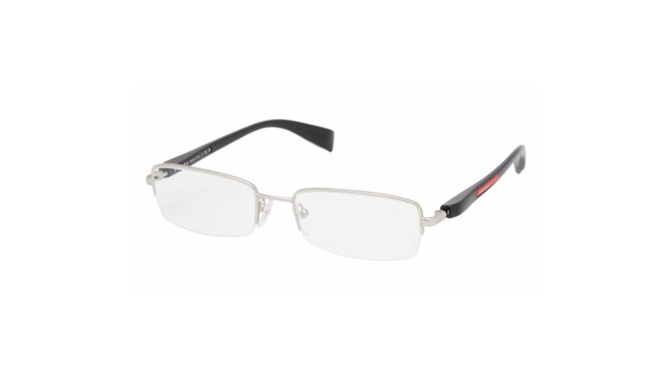 Prada Linea Rosa PS51BV SV Prescription Eyeglasses - Demi-Shiny Silver Frame / 51 mm Prescription Lenses, 1AP1O1-5118