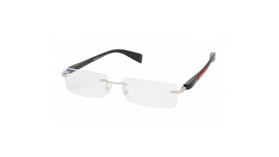 Prada Sports PS56BV #1AP1O1 - Silver Demi Matte Demo Lens Frame
