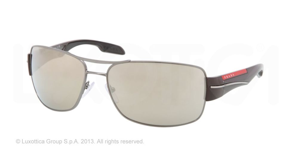 Prada PS53NS Single Vision Prescription Sunglasses PS53NS-7JO1C0-65 - Lens Diameter 65 mm, Lens Diameter 65 mm, Frame Color Gunmetal Demi Shiny