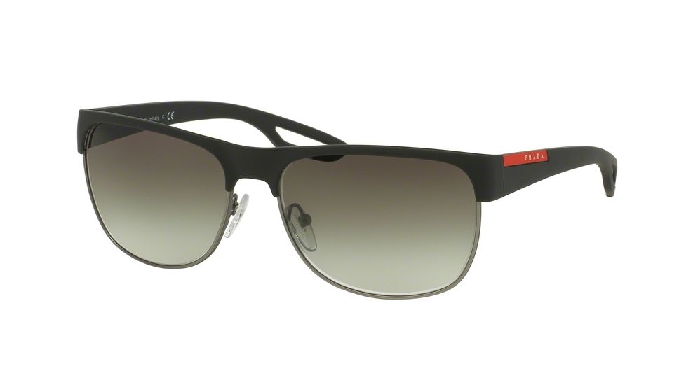 Prada LJ SILVER PS57QS Progressive Prescription Sunglasses PS57QS-DG00A7-58 - Lens Diameter 58 mm, Frame Color Black Rubber