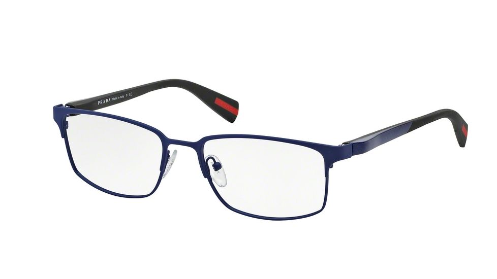 Prada NETEX PS50FV Single Vision Prescription Eyeglasses TIE1O1-54 - Blue Rubber Frame