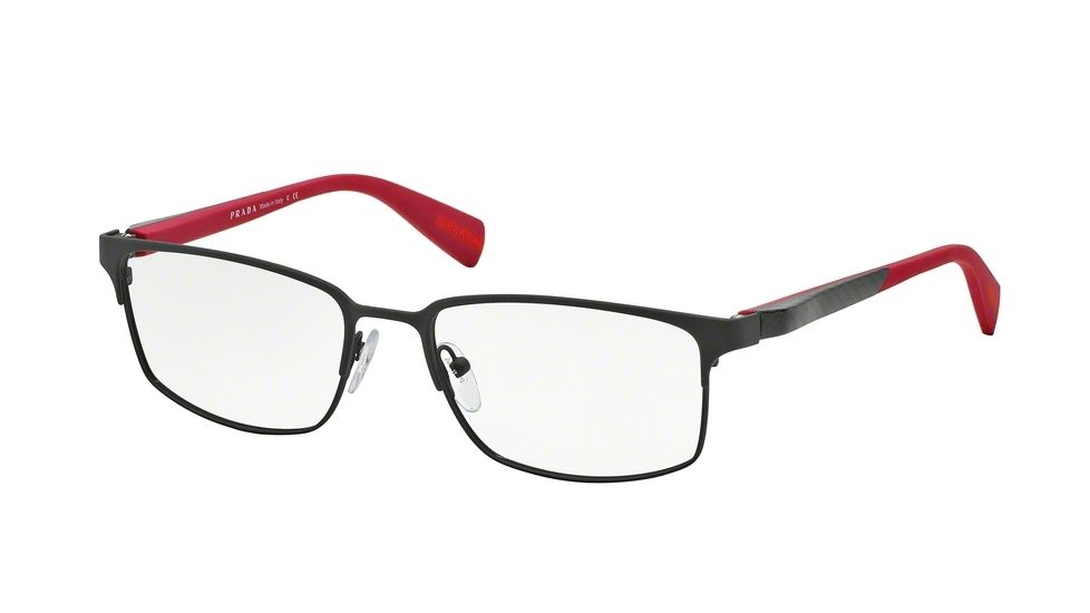 Prada NETEX PS50FV Single Vision Prescription Eyeglasses TIG1O1-54 - Grey Rubber Frame