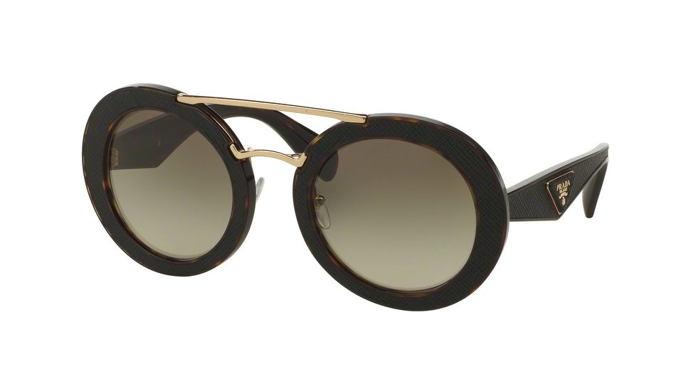 Prada ORNATE PR15SS Progressive Prescription Sunglasses PR15SS-2AU4M1-53 - Lens Diameter 53 mm, Frame Color Havana