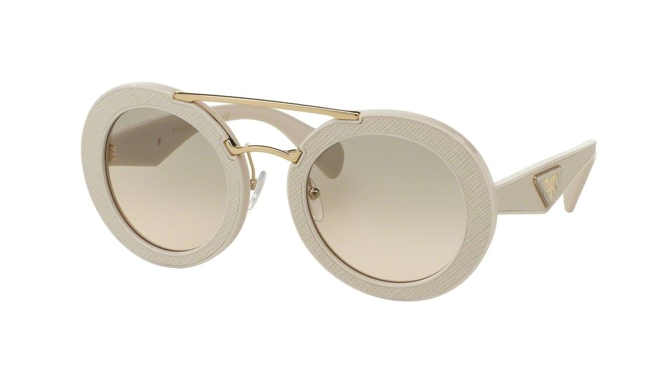 Prada ORNATE PR15SS Progressive Prescription Sunglasses PR15SS-UFP3H2-53 - Lens Diameter 53 mm, Frame Color Ivory