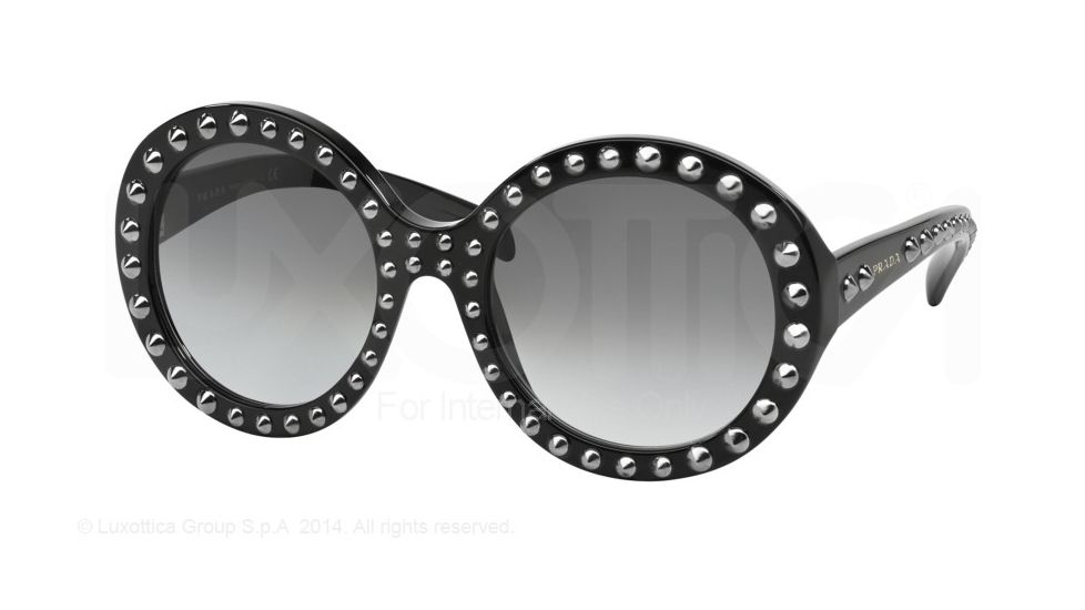 Prada ORNATE PR29QS Progressive Prescription Sunglasses PR29QS-1AB0A7-56 - Lens Diameter 56 mm, Frame Color Black