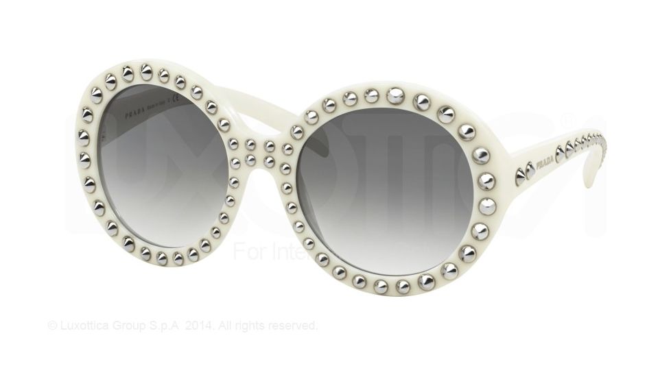 Prada ORNATE PR29QS Progressive Prescription Sunglasses PR29QS-7S30A7-56 - Lens Diameter 56 mm, Frame Color Ivory
