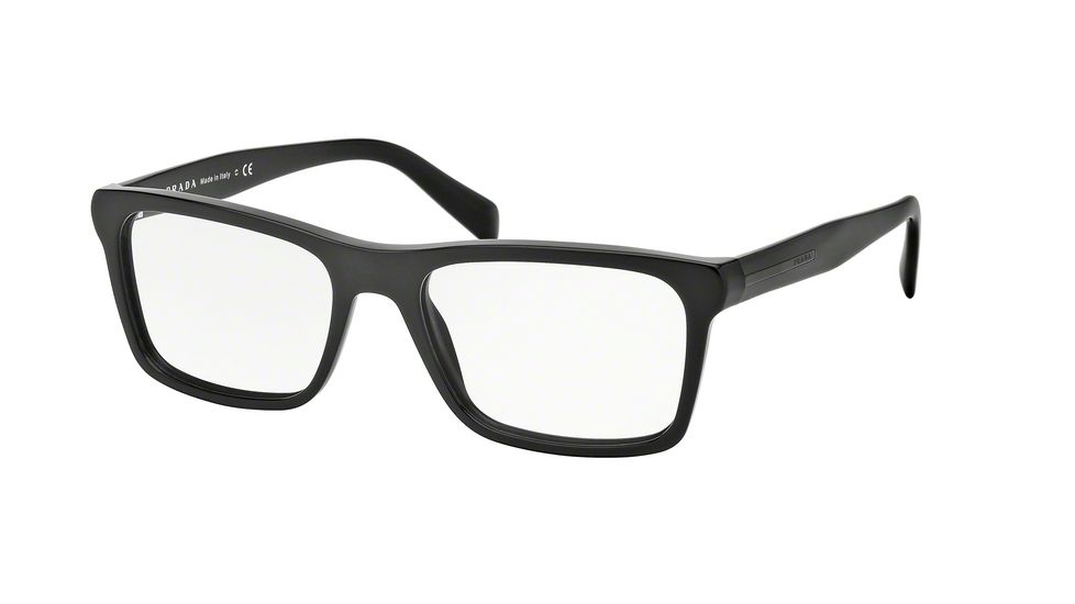 Prada PLAQUE PR06RV Single Vision Prescription Eyeglasses 1BO1O1-53 - Matte Black Frame