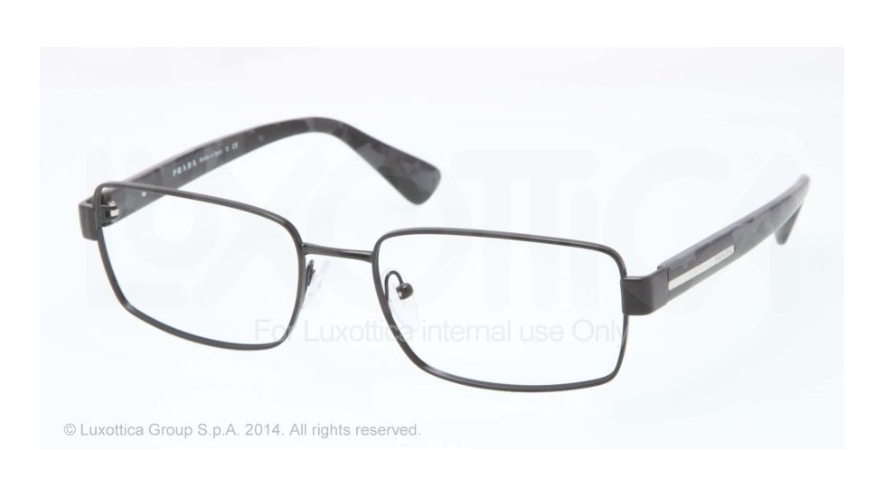 Prada PLAQUE PR60QV Eyeglass Frames 1BO1O1-54 - Matte Black Frame