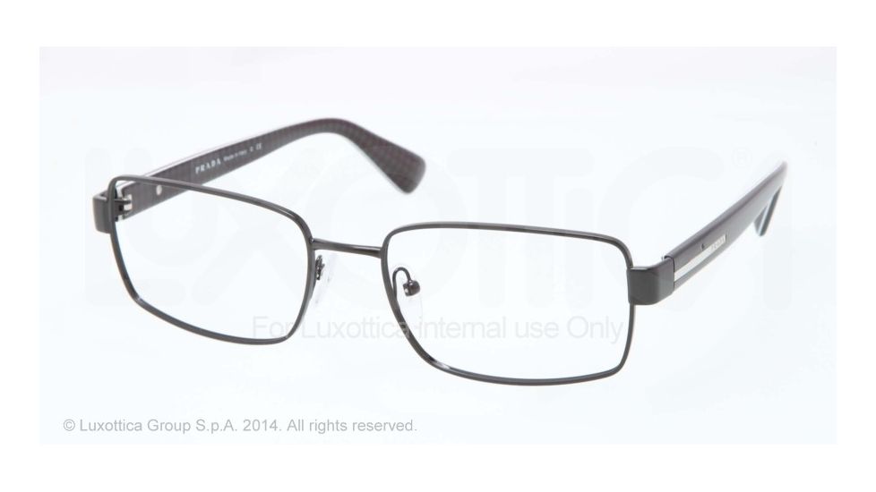 Prada PLAQUE PR60QV Eyeglass Frames 7AX1O1-54 - Black Frame