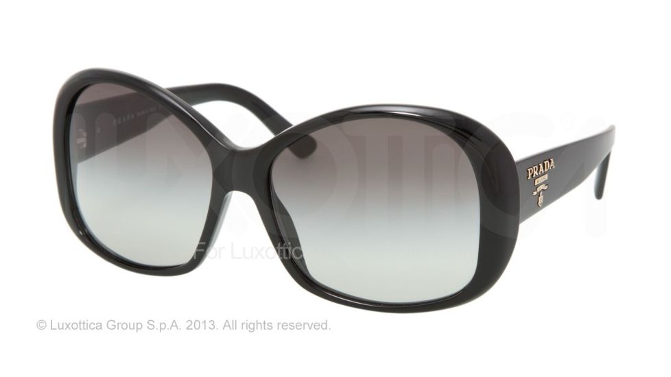 Prada PR 03MS 56 PR03MS Single Vision Prescription Sunglasses PR03MS-1AB3M1-59 - Lens Diameter 59 mm, Frame Color Gloss Black