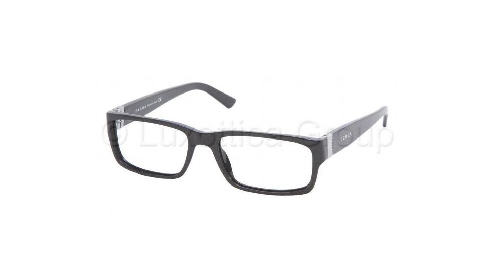 Prada PR12LV Progressive Eyeglasses - M:silver P:black Frame / 53 mm Prescription Lenses, 7BN1O1-5317