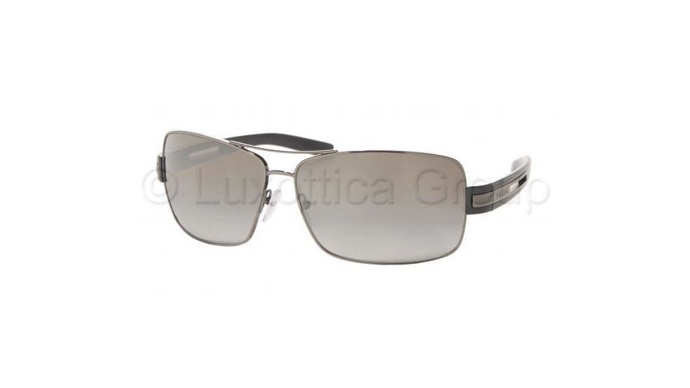 Prada PR 54IS Sunglasses Styles - Shiny Gun Metal Frame / Gray Grad. Mirror Silver Lenses, 5AV4S1-6412