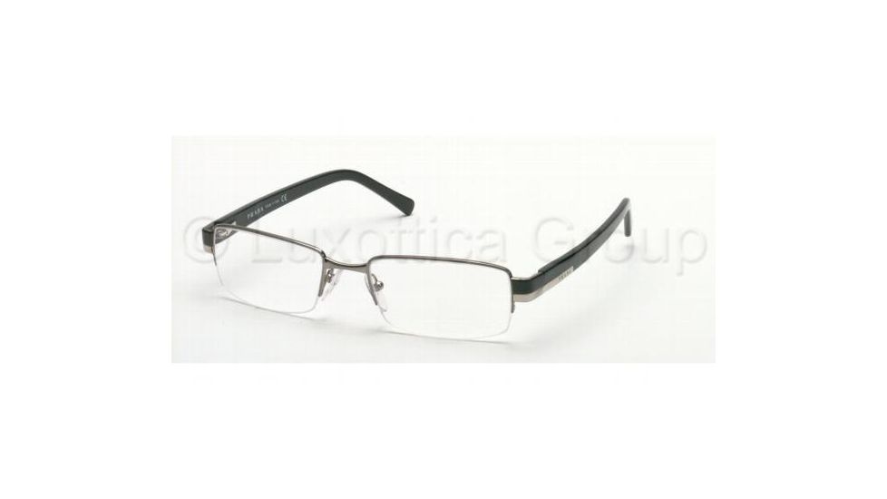 Prada PR 60HV Eyeglasses Styles - M:silver P:black Frame w/Non-Rx 51 mm Diameter Lenses, 7BN1O1-5118