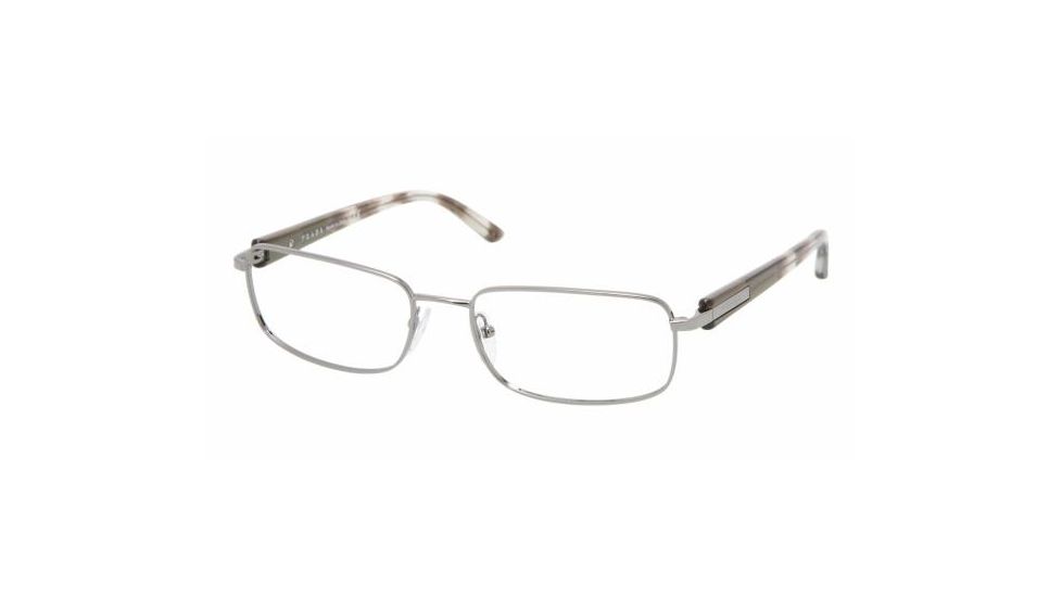 Prada PR 60MV Eyeglasses Styles - Shiny Gun Metal Frame w/Non-Rx 52 mm Diameter Lenses, 5AV1O1-5217