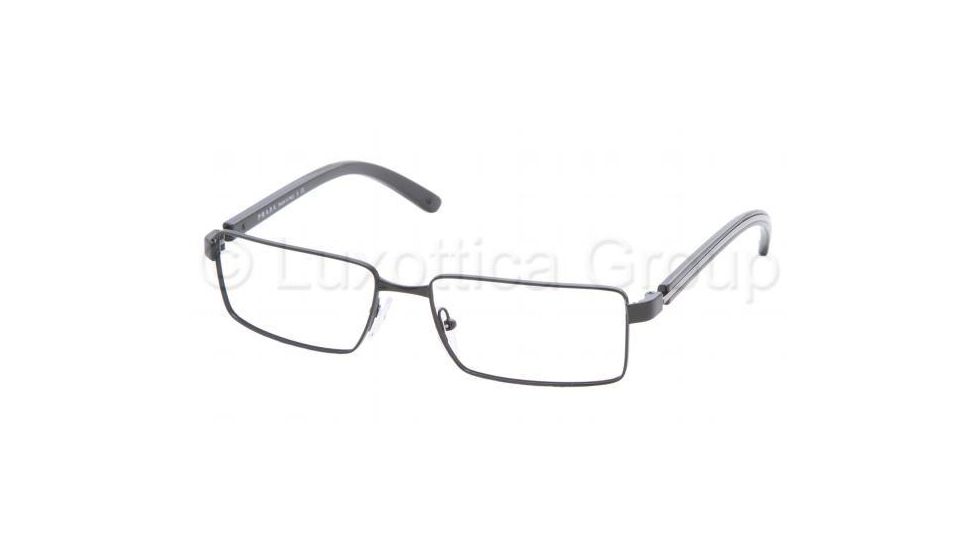 Prada PR65LV Progressive Eyeglasses - Black Demi Shiny Frame / 53 mm Prescription Lenses, 1BO1O1-5316