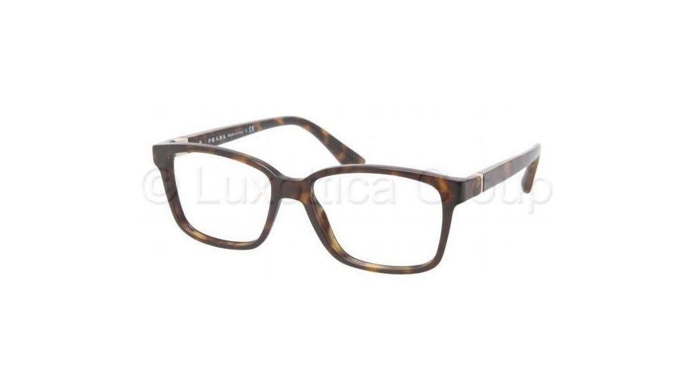 Prada PR01OV Single Vision Prescription Eyeglasses 2AU1O1-5216 - Havana Frame