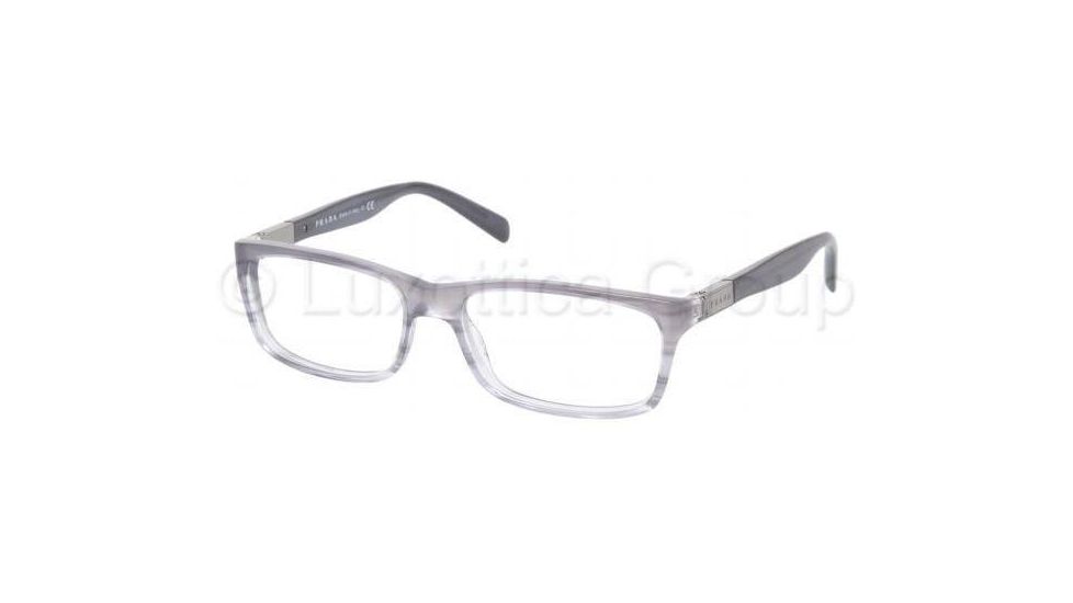 Prada PR02OV Eyeglass Frames EAJ1O1-5316 - Rule Gray/Rule Denim Frame, 53mm Lens Diameter