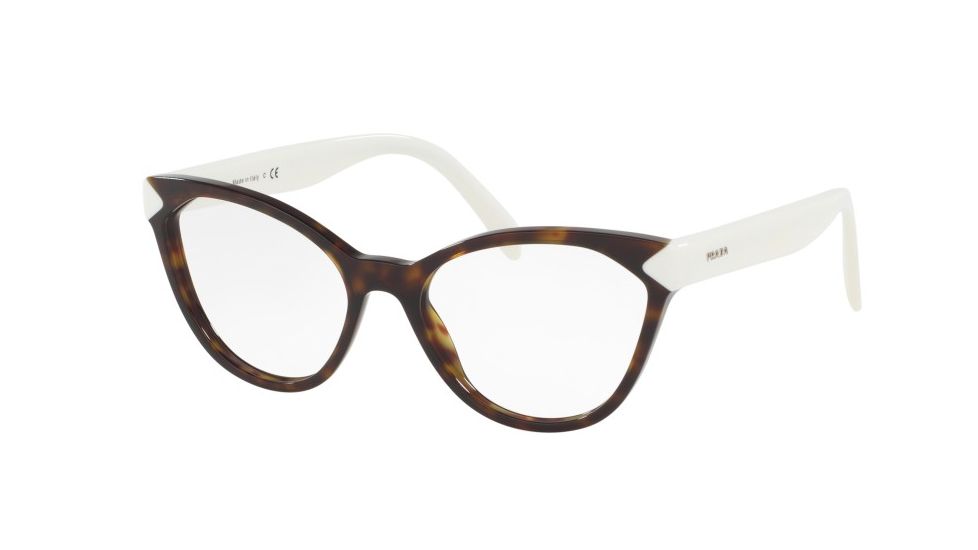 Prada PR02TV Progressive Prescription Eyeglasses 2AU1O1-52 - Havana Frame