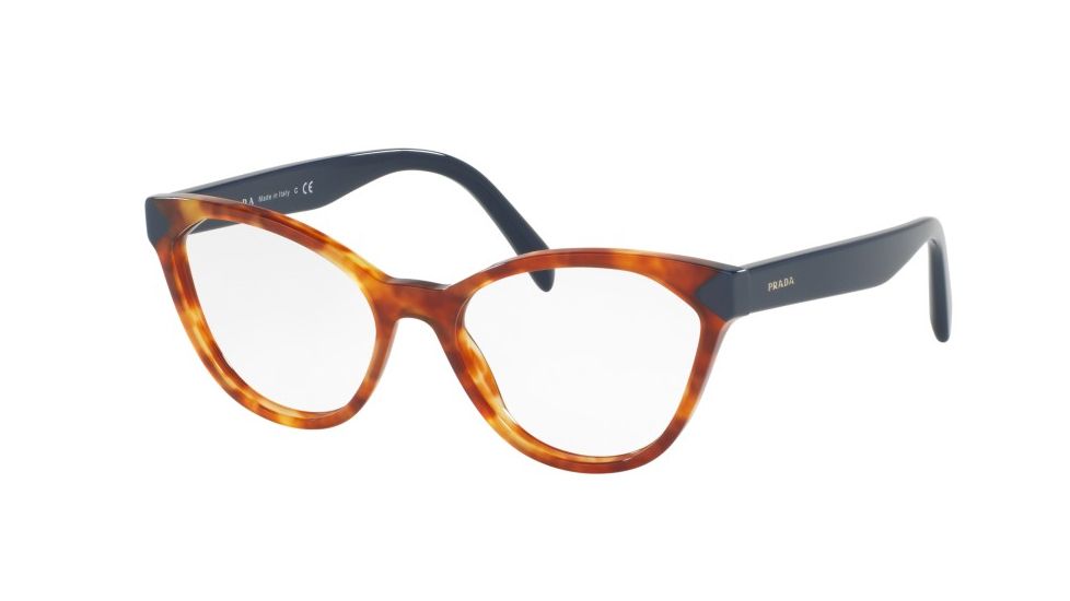 Prada PR02TV Progressive Prescription Eyeglasses 4BW1O1-52 - Medium Havana Frame