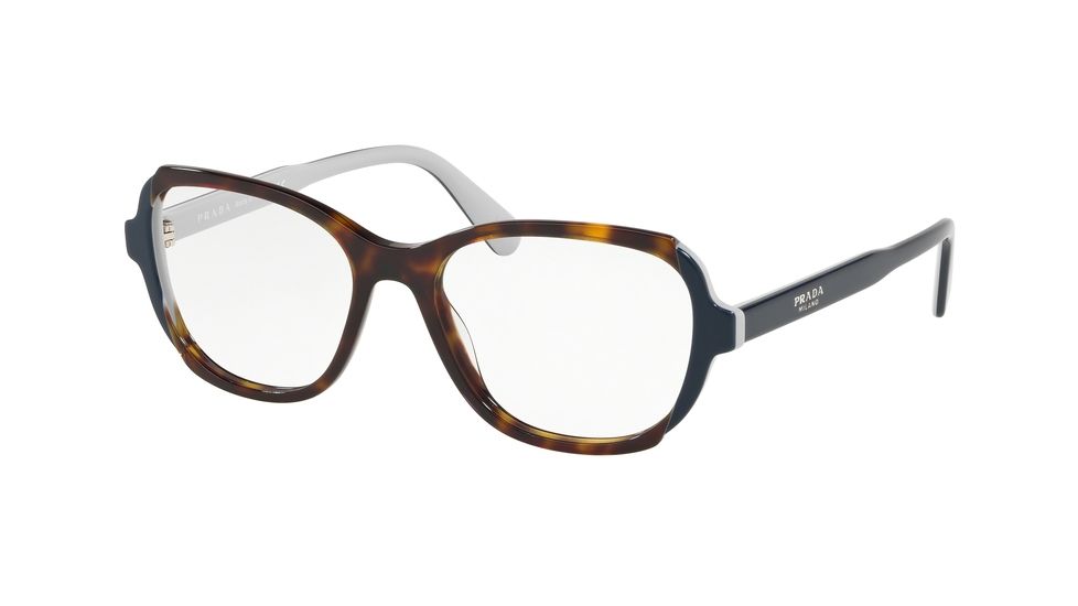 Prada PR03VV Progressive Prescription Eyeglasses, 52mm, Havana/Top Blue/Grey, PR03VV-W3C1O1-52-PRO