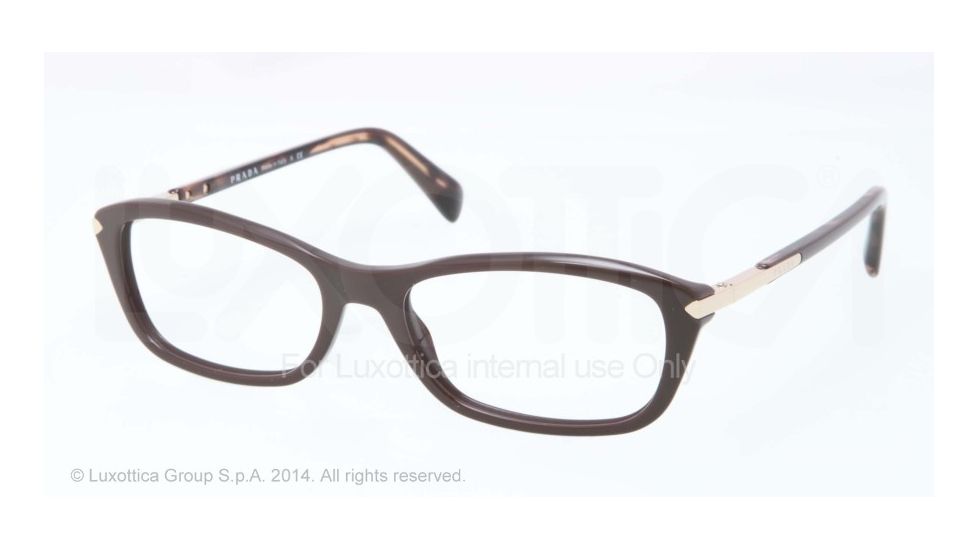 Prada PR04PV Prescription Eyeglasses DHO1O1-52 - Dark Brown Frame