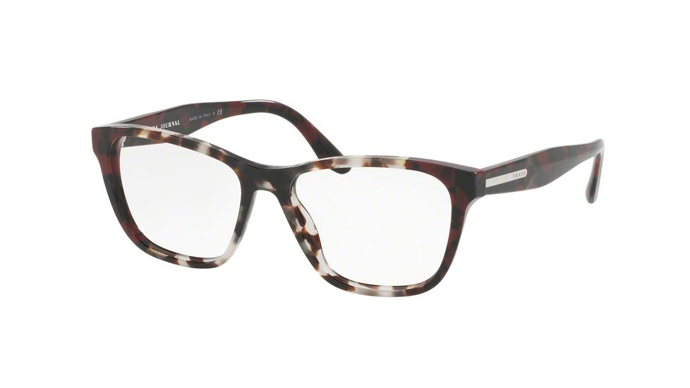 Prada PR04TVF Eyeglass Frames U6K1O1-54 - Spotted Op Brown/spotted Red Frame