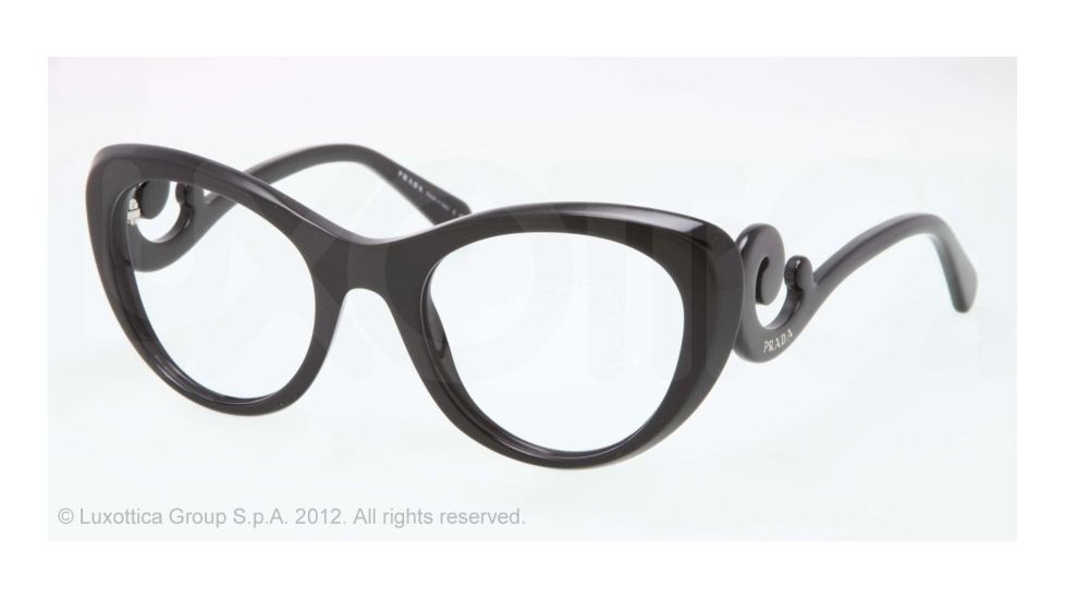 Prada PR06QV Eyeglass Frames 1AB1O1-49 - Black Frame