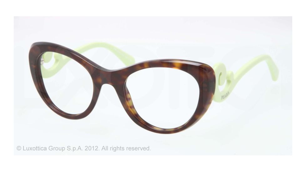 Prada PR06QV Eyeglass Frames 2AU1O1-49 - Havana Frame