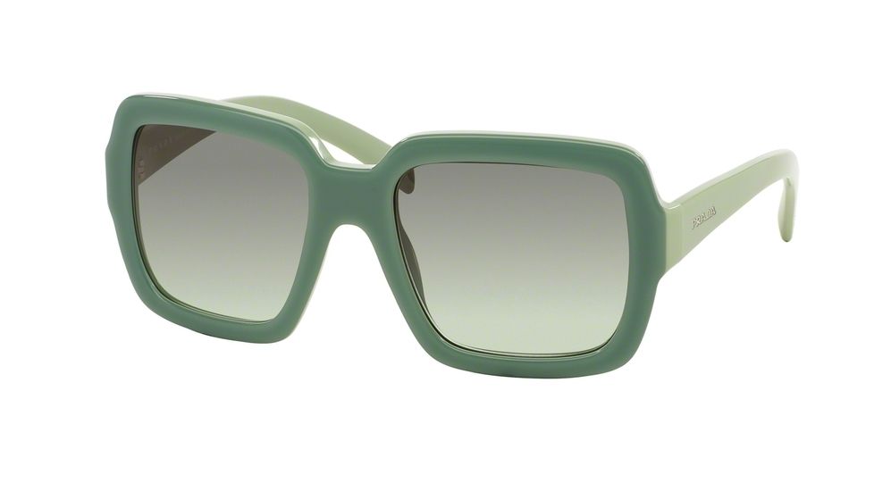 Prada PR07RS Progressive Prescription Sunglasses PR07RS-TKQ4K1-56 - Lens Diameter 56 mm, Frame Color Opal Dark Green On Green