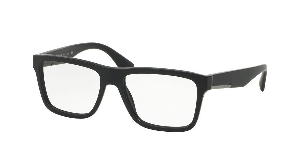 Prada PR07SV Progressive Prescription Eyeglasses 1BO1O1-56 - Matte Black Frame