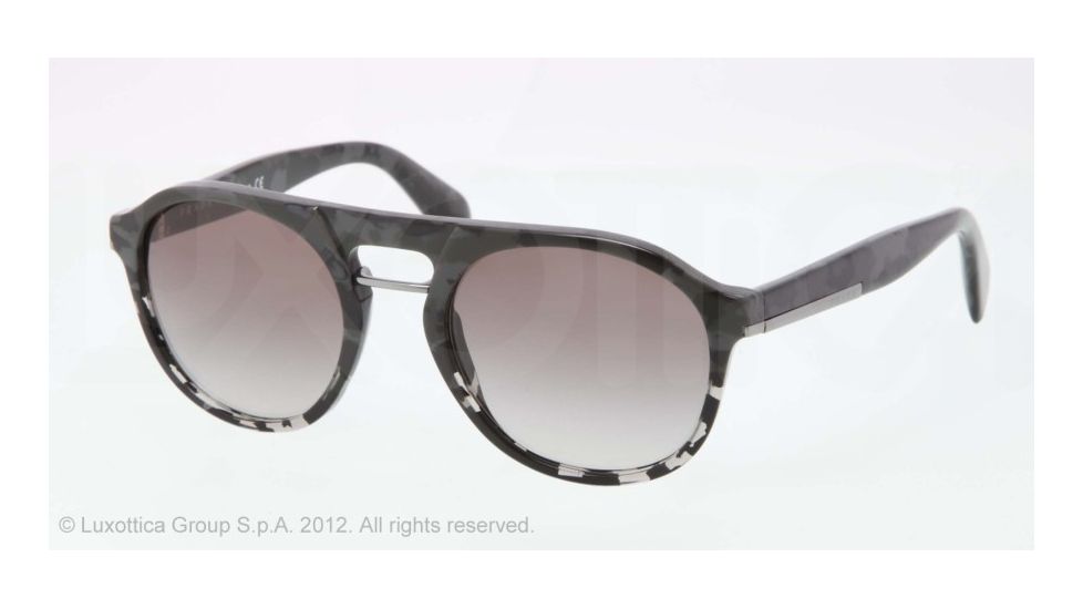 Prada PR09PS Sunglasses QE20A7-54 - Mimetic Black/Gray Transp Frame, Gray Gradient Lenses