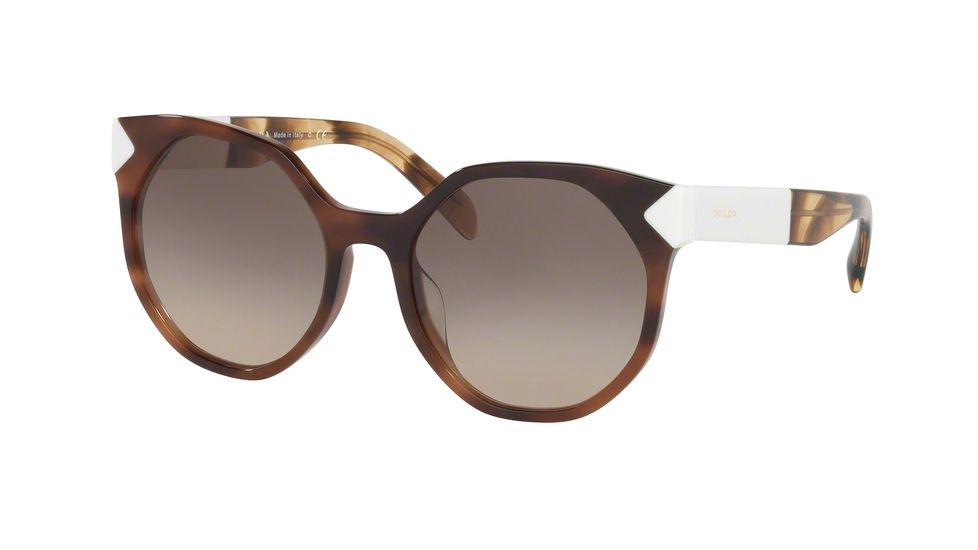 Prada PR11TSF Bifocal Prescription Sunglasses PR11TSF-USG3D0-55 - Lens Diameter 55 mm, Frame Color Striped Dark Brown