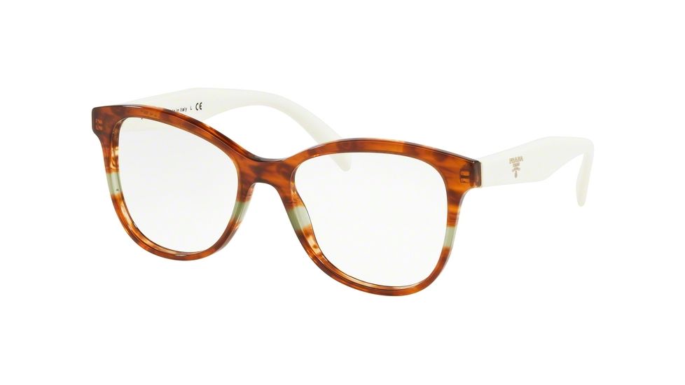Prada PR12TV Bifocal Prescription Eyeglasses 2591O1-53 - Striped Brown Black Frame