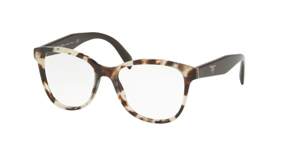 Prada PR12TV Bifocal Prescription Eyeglasses UAO1O1-53 - Spotted Opal Brown Frame